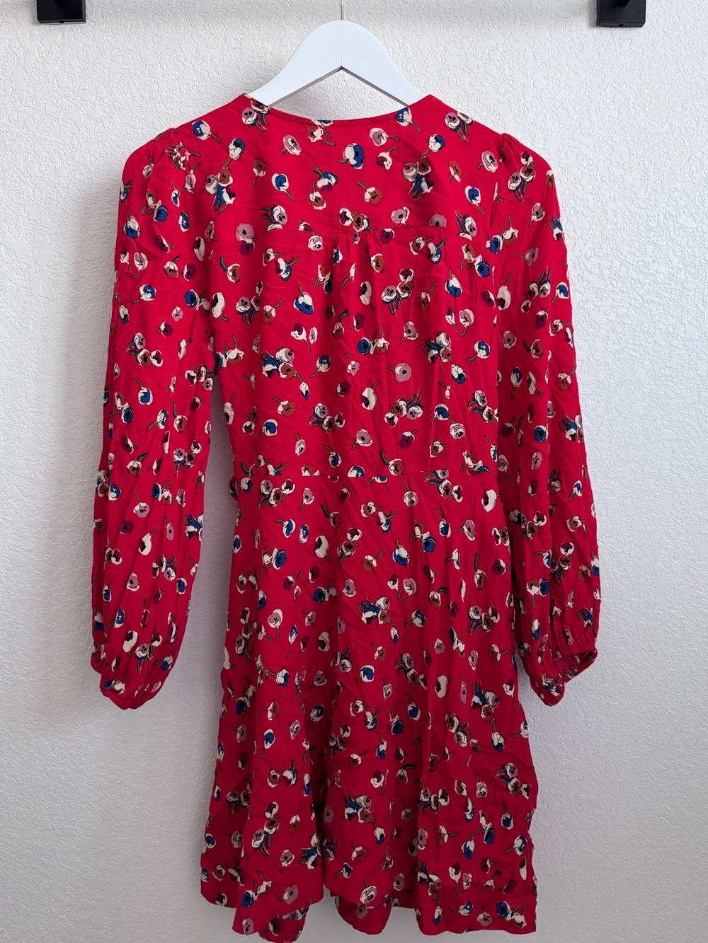 New Anthropologie Maeve Petunia Red Wrap Dress Floral Summer Size 10P NWT - Picture 6 of 11